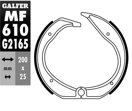 GALFER brzdové čelisti zadní BMW R 100GS/PD 88-94, R 100RS 81-82, R 45/65 81-86, R 65LS 82-88, R 65R 93-, R 80GS 88-98, R 80GS/PD 81-87, R 80RT/ST 81-82
