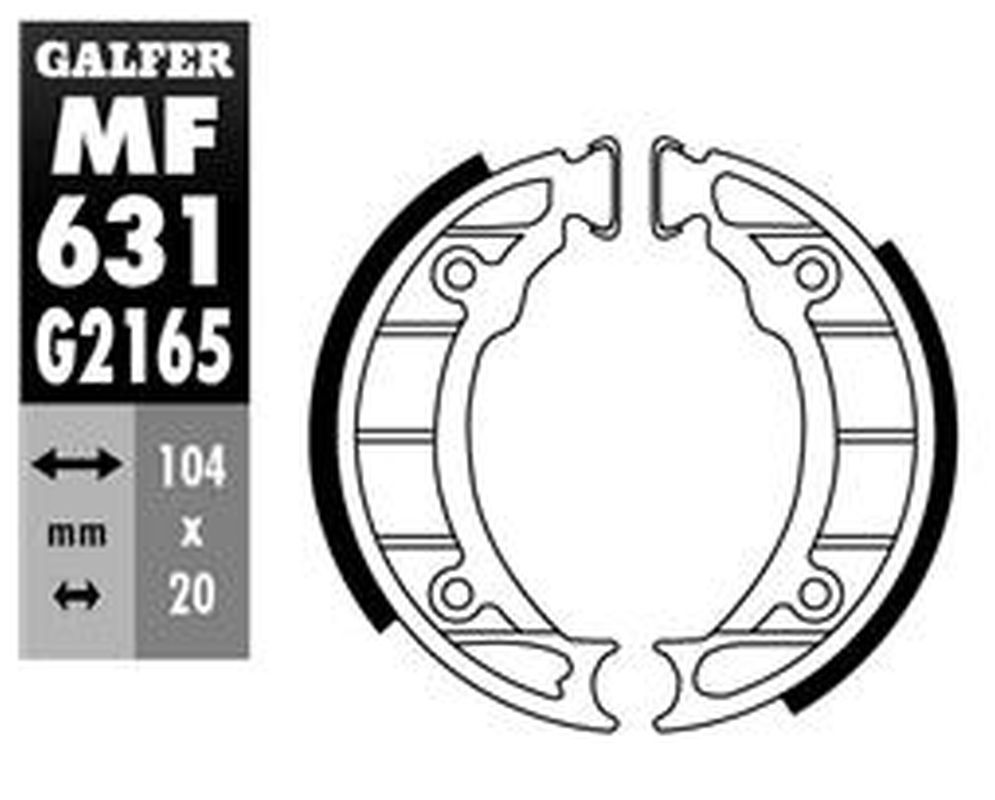Brake shoes rearGALFER MF631G2165