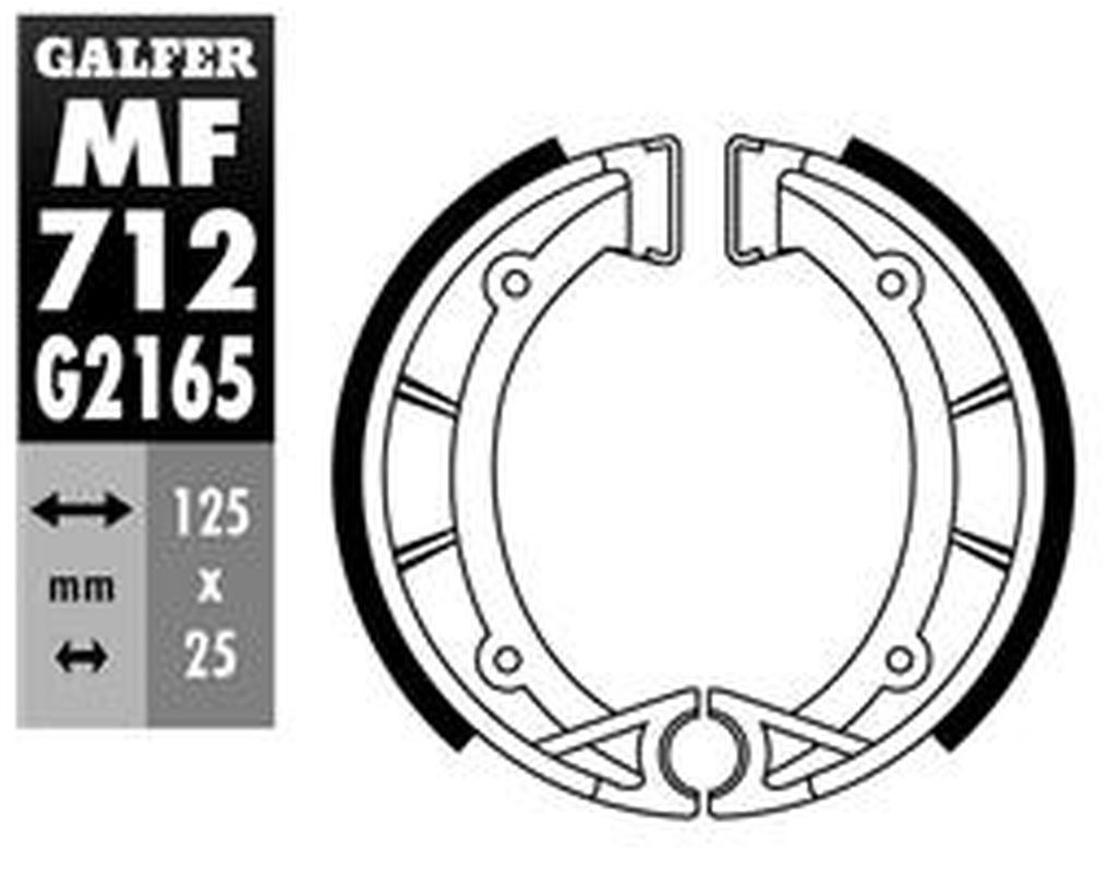 Brake shoes rearGALFER MF712G2165