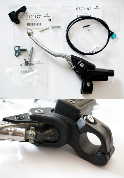 MAGURA spojková pumpa HYMEC 167 (průměr pístku 10,5mm, krátká páka 146mm) kapalina DOT (MAGURA spojková pumpa HYMEC 167 (průměr pístku 10,5mm, krátká)