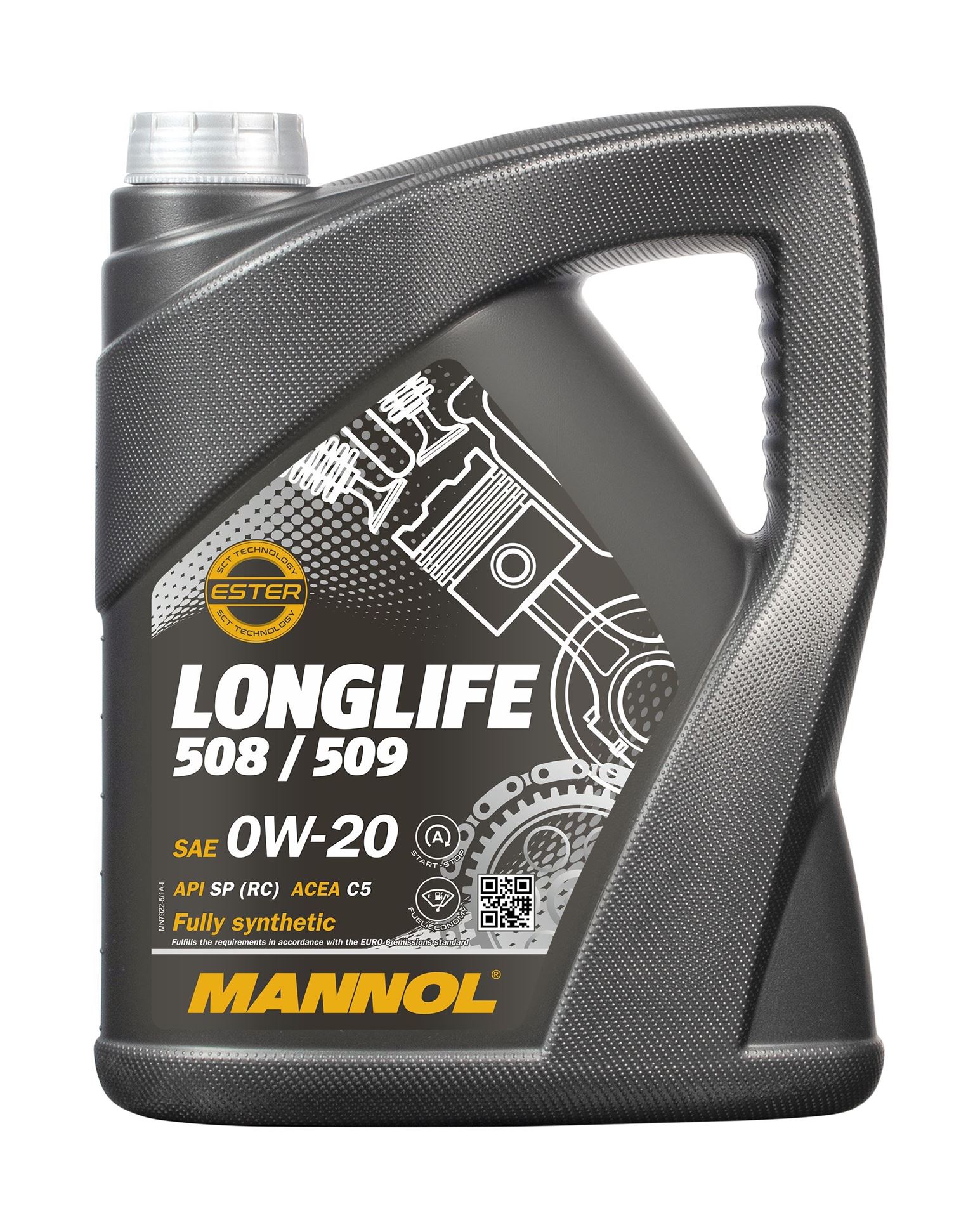 MANNOL motorový olej automobilový 0W20 LONGLIFE 508/509 5 litrů (7722) (syntetický) (MANNOL motorový olej automobilový 0W20 LONGLIFE 508/509 5 litrů)