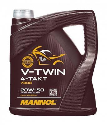 MANNOL motorový olej 4T V-TWIN 20W50 4 L MA2 FULL syntetic (JASO MA/MA2, API SL) (4) (MANNOL motorový olej 4T V-TWIN 20W50 4 L MA2 FULL syntetic)