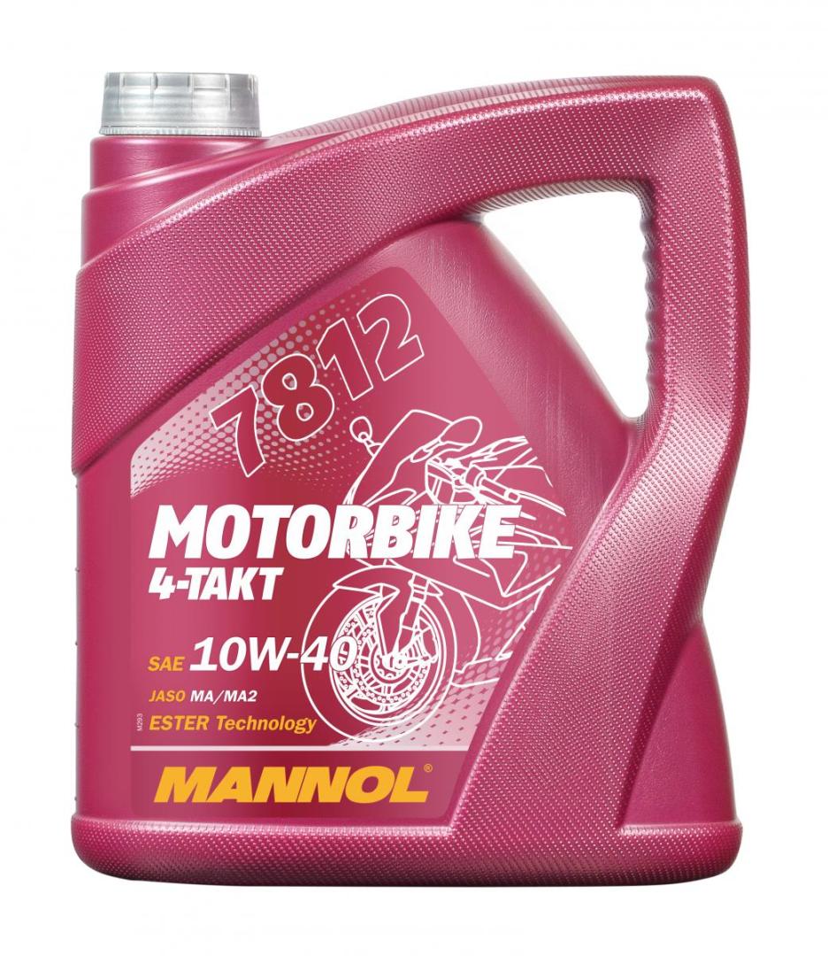 MANNOL motorový olej 4T MOTORBIKE 10W40 4L ESTER + MA2 syntetic (7812) (API SN) (MANNOL motorový olej 4T MOTORBIKE 10W40 4L ESTER + MA2 syntetic)