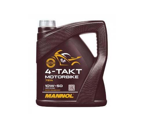 MANNOL motorový olej 4T MOTORBIKE 10W50 4L syntetický ESTER TECHNOLOGY (JASO MA/MA2) (7814) (20) (MANNOL motorový olej 4T MOTORBIKE 10W50 4L)