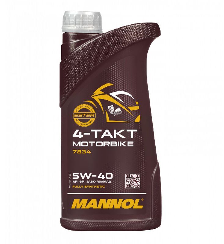 MANNOL motorový olej 4T MOTORBIKE 5W40 1L syntetický ESTER TECHNOLOGY (JASO MA/MA2) (7814) (20) (MANNOL motorový olej 4T MOTORBIKE 5W40 1L syntetický)