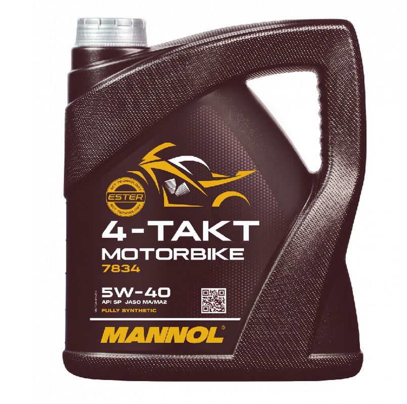 MANNOL motorový olej 4T MOTORBIKE 5W40 4L syntetický ESTER TECHNOLOGY (JASO MA/MA2) (7814) (20) (MANNOL motorový olej 4T MOTORBIKE 5W40 4L syntetický)