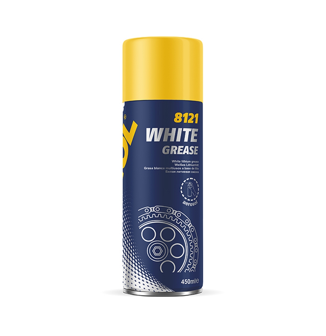 MANNOL WHITE GREASE 450ML - bílá mazivo univerzální (sprej) (8121) (12)