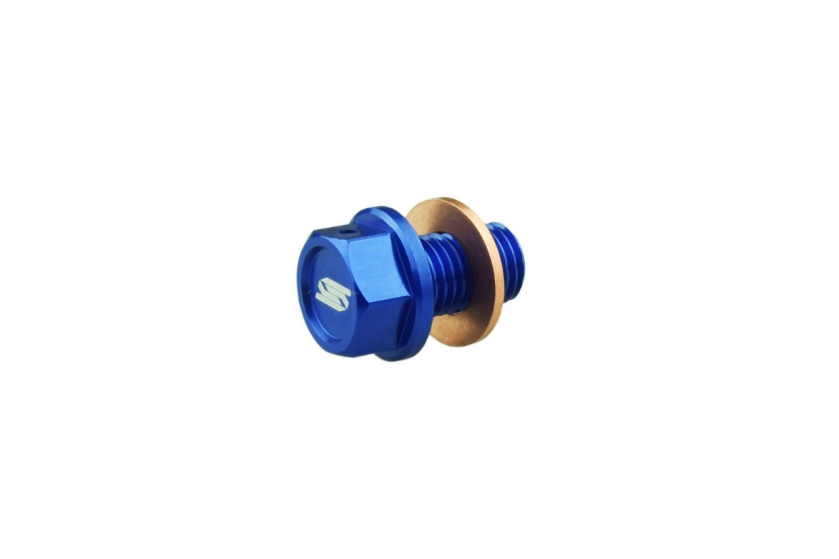 SCAR RACING vypouštěcí zátka oleje s magnetem YAMAHA YZ 250F '01-'25, YZ 450F '03-'25, YZ 125 '05-'25, WR 250F '01-'25 barva modrá