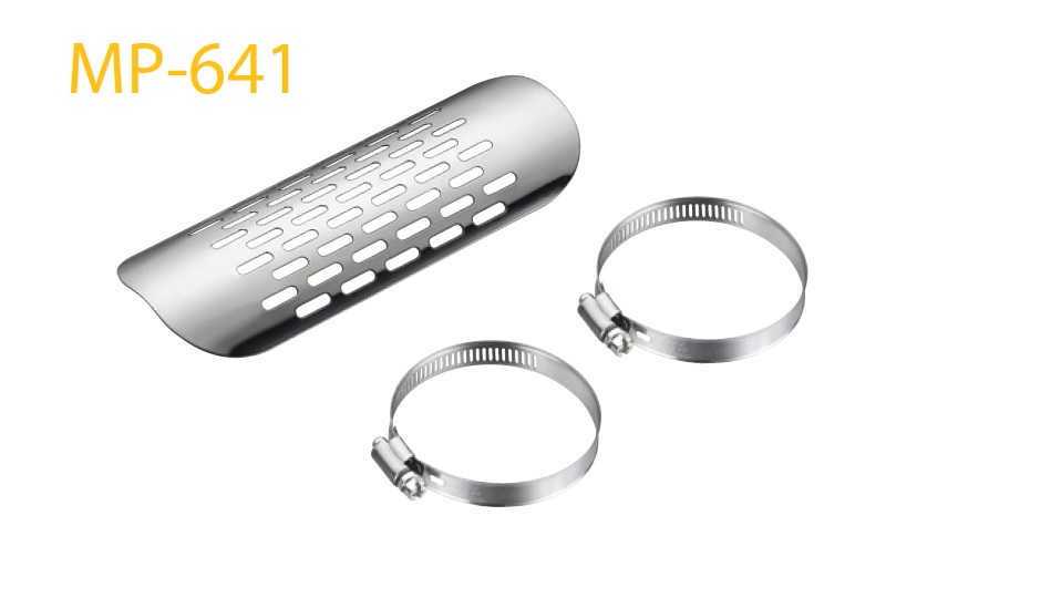 Kryt výfukového kolena ACCEL MP-641SL (ACCEL kryt výfukového kolena 4T - barva stříbrná (nerez) (MP641SV) (MP-641SL))