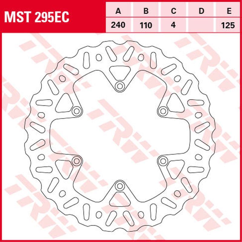 Brake disc TRW LUCAS REARMST295EC