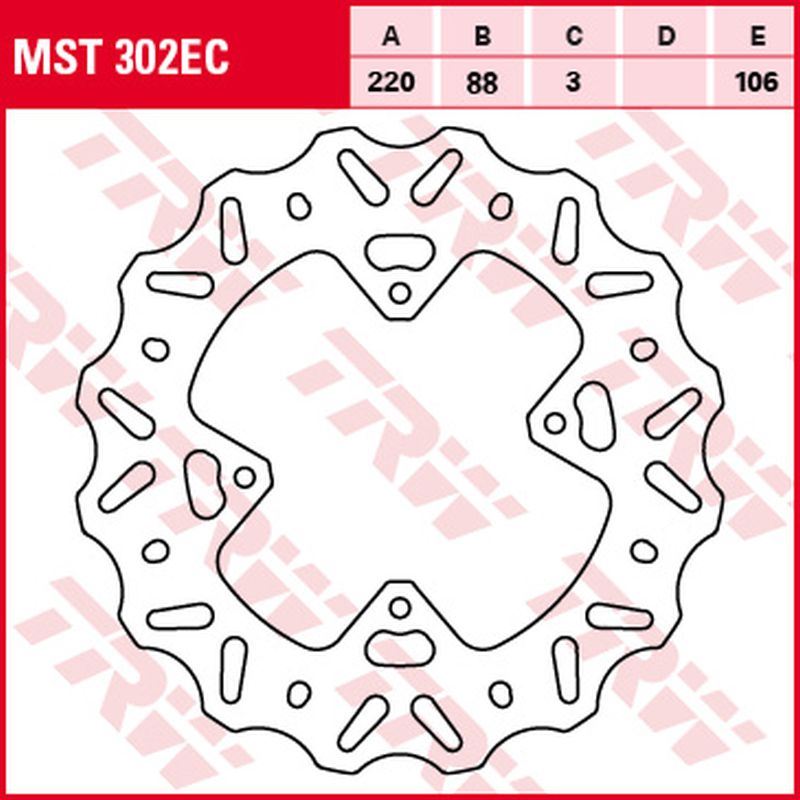 Brake disc TRW LUCAS front MST302EC