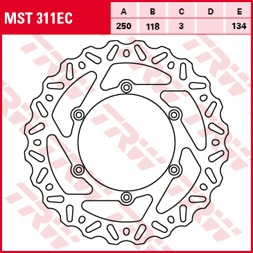 TRW ZF přední brzdový kotouč SUZUKI RM 125 / 250 89-12, DR 250 95-07, DRZ 400 00-05, YAMAHA YZ / WRF 01-07, WR / YZ 426 / 450 01-15