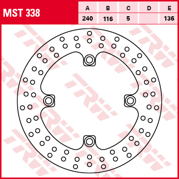 TRW ZF brzdový kotouč zadní HONDA CBR 500 / CB 500 F / X 13-, CBF 500 04-08, CB / CBF / CBR 600 / HORNET 04-15, CB / CBR 650 14-18, CBF 1000 06-16