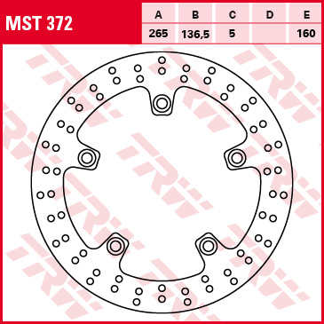 Brake disc TRW LUCAS REARMST372