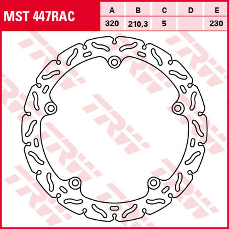 TRW ZF přední brzdový kotouč HONDA CTX 700 14-17, NC 700D/S/X/XA 12-14, NC 750D/J/S/X 14-, (320X210X5mm) WAVE