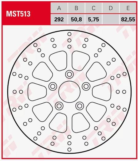 Brake disc rearTRW LUCAS MST513