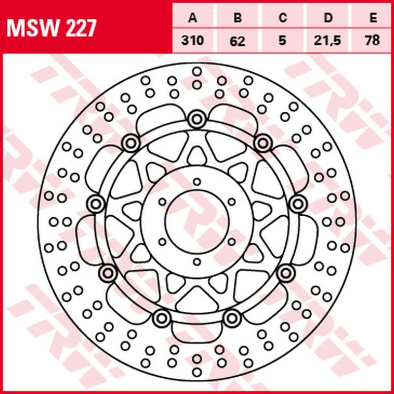 Brake disc TRW LUCAS front MSW227