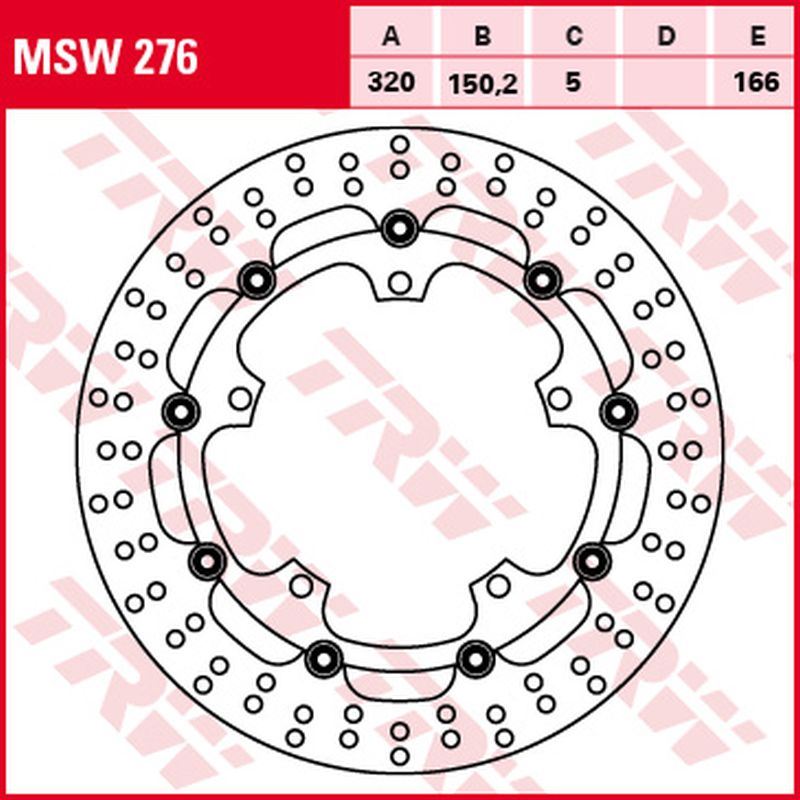 Brake disc TRW LUCAS front MSW276