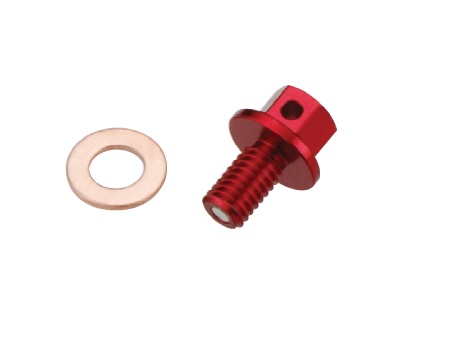 ACCEL kontrolní šroub hladiny oleje v převodovce HONDA CRF 250R/X 02-18, 450R 02-16, 450X 05-18 (s magnetem) barva zlatá (MTP-01G)