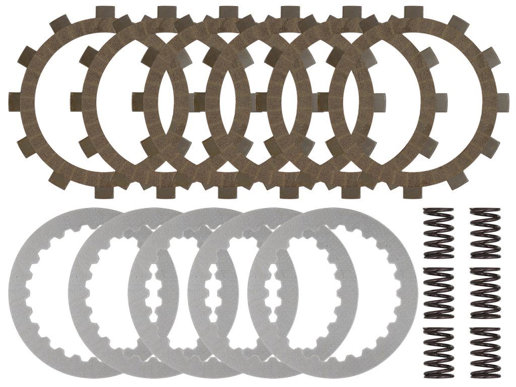 PSYCHIC spojkové kotouče, distanční podložky a pružiny (komplet závodní) KTM SX 65 98-08, XC 65 08, SX 60 98-00 (PSYCHIC spojkové kotouče, distanční)