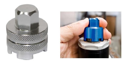 WRENCH HEAD nástroj klíč na matice předních tlumičů WP KTM SX 125/250, XC 250/300 17-22, SXF 250/450 17-22, HUSQVARNA TC/FC/TX/FX 17-22 (dvoukomorový)