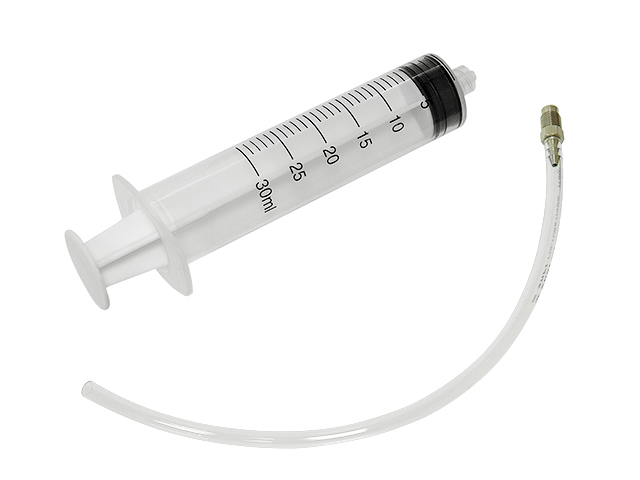 A syringe with a valve for bleeding and servicing the hydraulic clutch ( PSYCHIC MX-12315