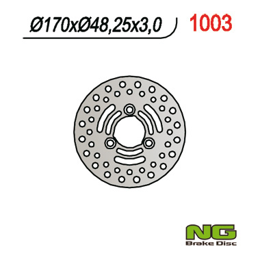 NG přední brzdový kotouč SUZUKI LTZ 250/400, LTA 400/500, LTF 400/500 (170 X48X3)(3X10,50mm)