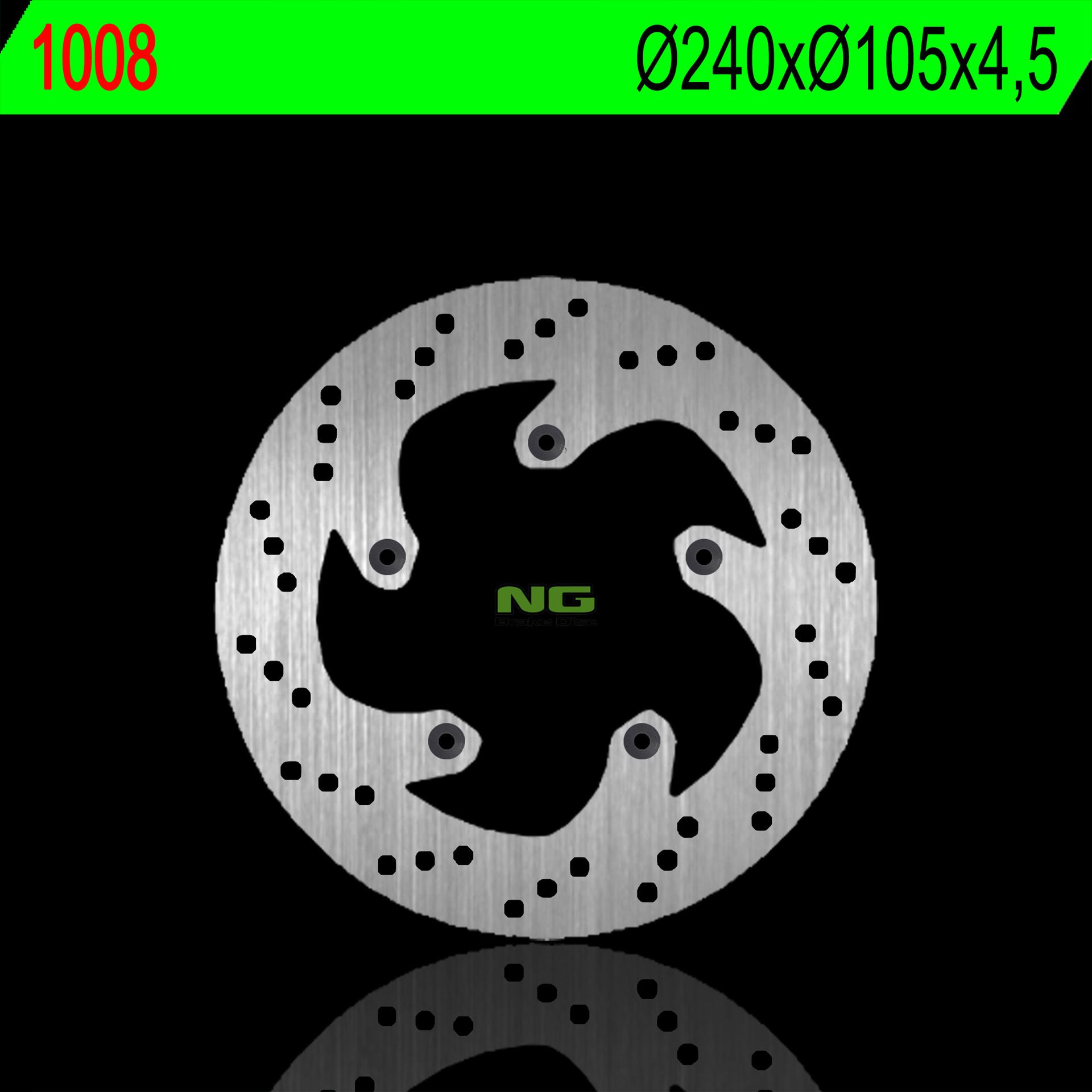 NG přední brzdový kotouč APRILIA ATLANTIC 125 03-, 200/250/300 03-11, MALAGUTI MADSON 125 06-09 (přední/zadní) (240X105X4,5mm) (5X6,5mm)