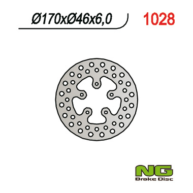NG brzdový kotouč zadní HONDA TRX 420 0-11, TRX650/680 06-21 (170X46X6)