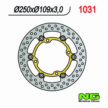 NG přední brzdový kotouč KAWASAKI KXF 250/450 03-14 (250X109X3) (4X9,5mm) plovoucí