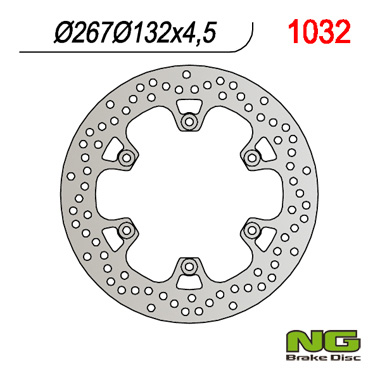 NG brzdový kotouč zadní YAMAHA T-MAX 500 01-13 (267X132X4,5) (6X8,5mm) (NG brzdový kotouč zadní YAMAHA T-MAX 500 01-13 (267X132X4,5) (6X8,5mm))