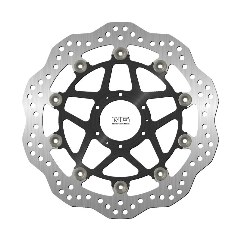 NG přední brzdový kotouč HONDA CB 400 89-91, CB 400 FOUR 97-00, CB 600 HORNET 98-99, CB 400 SUPER BOLDOR 05-14, CB 400 SUPER FOUR 02-13 (296X62X5mm) (6X6,25mm) WAVE plovoucí (prostředek hliníkový)