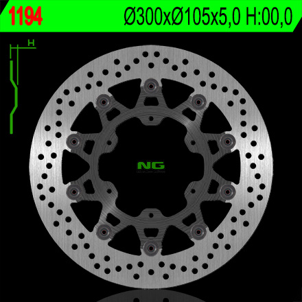 NG přední brzdový kotouč BMW F 650/700/800 GS 93-19 (300X105X5), APRILIA PEGASO 650 86-08, plovoucí plovoucí