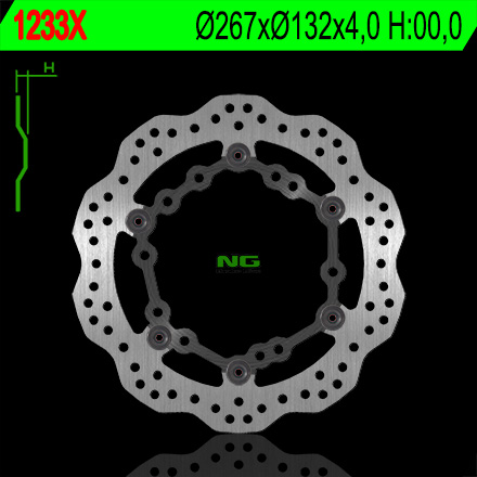 NG přední brzdový kotouč YAMAHA X-MAX 125/250 05-15, MAjeY 400 04-13, T-MAX 500/530 08-15 (plovoucí) (267X132X4) (5/6X8,5mm) WAVE (NG přední brzdový)