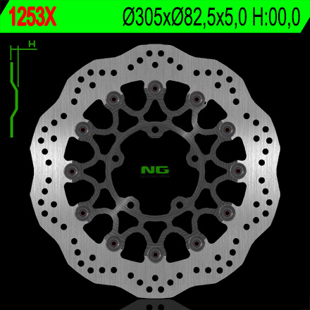 NG přední brzdový kotouč TRIUMPH TIGER 800 10-18, TIGR 1215 12-17 (305X82,5X5) (5X10,5mm) WAVE