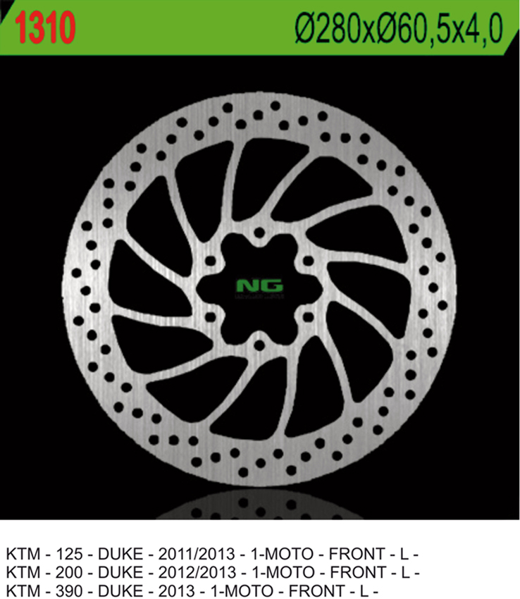 NG přední brzdový kotouč KTM 125/200 DUKE 11-13, 390 DUKE 13-14 (280X60,5X4,0) (6X10,25mm)