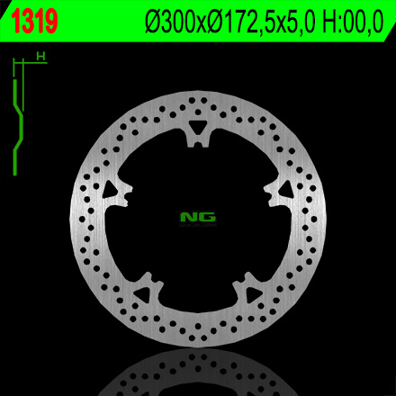 NG přední brzdový kotouč HARLEY-DAVIDSON V-ROAD 06-13, NIGHT ROAD 07-13 (300X172,5X5) (5X12,5mm)