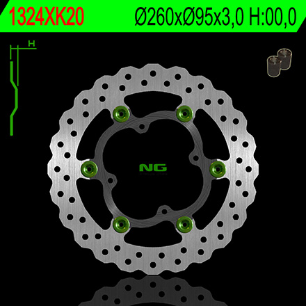 NG přední brzdový kotouč s adaptérem OVERSIZE KTM SX 85 11-13 (plovoucí) (260X95X3) (NG přední brzdový kotouč s adaptérem OVERSIZE KTM SX 85 11-13)
