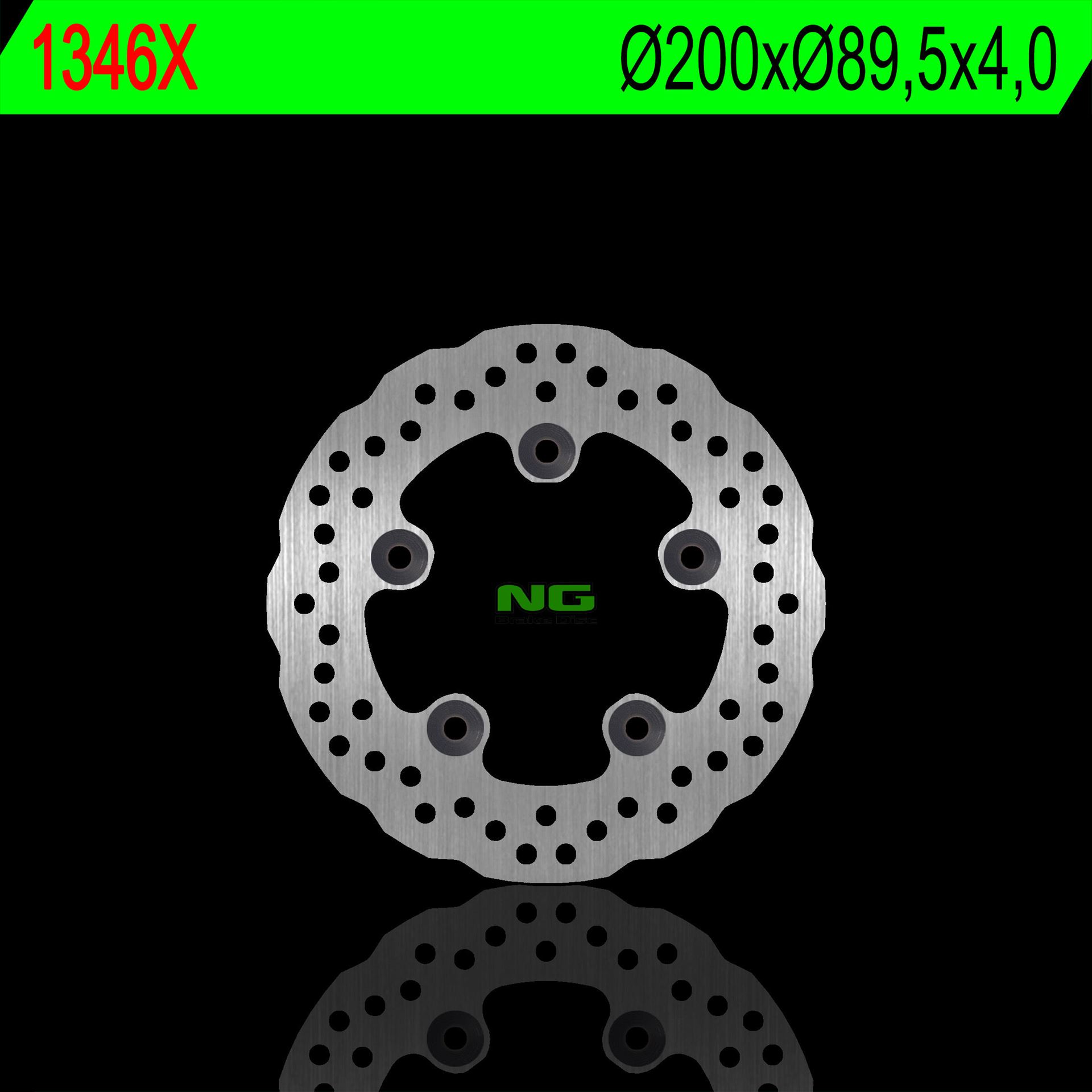 NG brzdový kotouč zadní KYMCO GRAND DINK 125/300 12-15, LIKE 125/150/200 09-18 (200X89,5X4,0mm) (5X10,5mm) WAVE