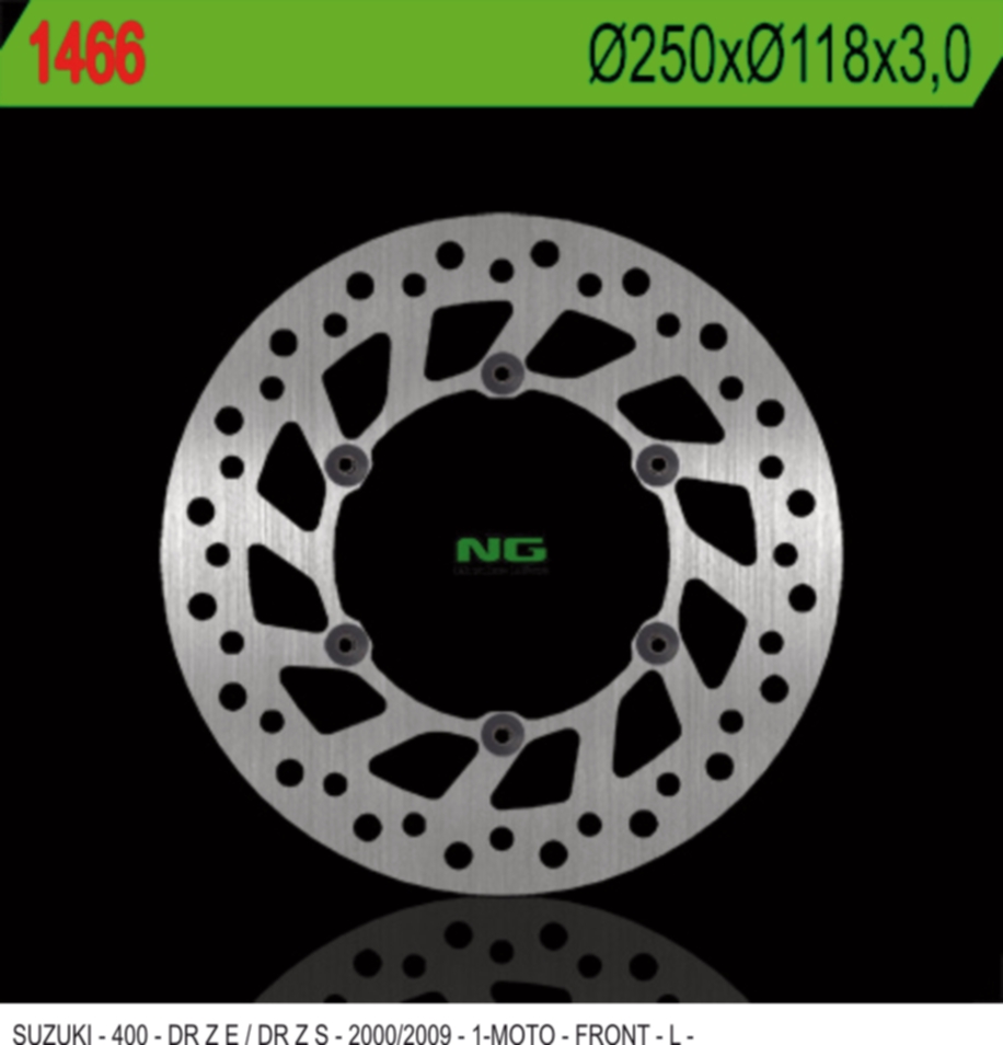 NG brzdový kotouč přední SUZUKI DRZ 400 E/S 00-09 (250X118X3) (6X6,5mm)