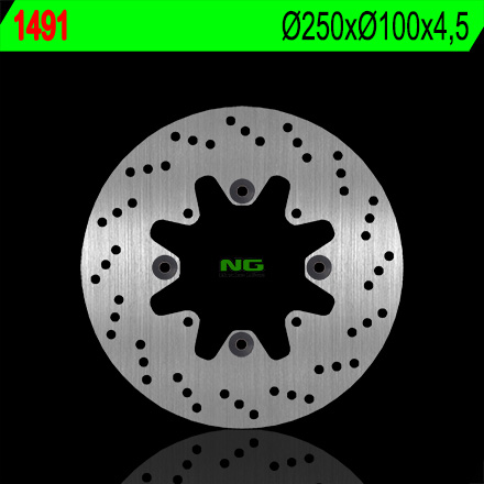 NG brzdový kotouč zadní KAWASAKI 650 VULCAN 15 (250X100X4,5) (4X10,5mm)