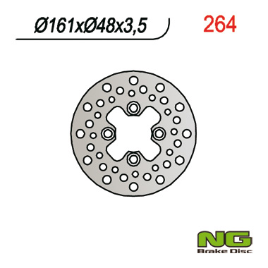 NG přední brzdový kotouč YAMAHA YFM 125/250/350/600/650/700, YFZ 350/450 87-15, YFS 200 BLASTER 88-07 (161X48X3,5)