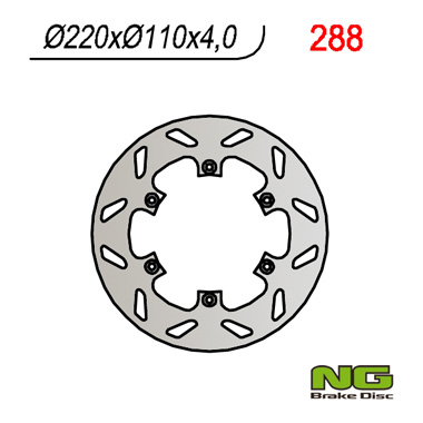 NG brzdový kotouč zadní APRILIA RS 125`92-96, RX 125`89-00, PEGASO 125`89-99, VOR 400-530`98-02 (220X110X4)
