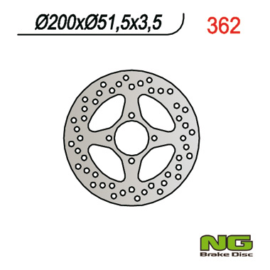 NG brzdový kotouč zadní YAMAHA YFM 350/ YFZ 450 03-04 (200X51X3,5) (4X8,5mm)