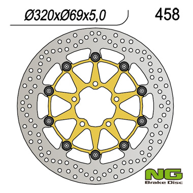 NG brzdový kotouč přední SUZUKI GSXR600/750 97-03, GSXR1000 00-04, TL1000, GSXR1300 HAYABUSA 99-07 (320X69X5) plovoucí zlatý střed
