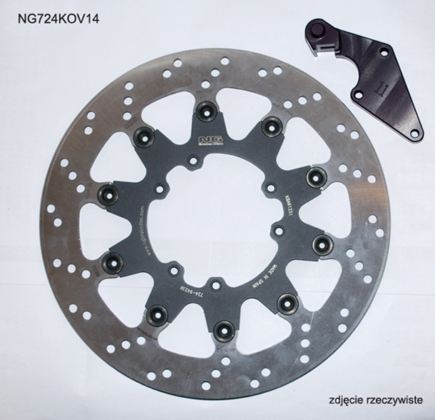 NG přední brzdový kotouč s adaptérem OVERSIZE (320X101X5) HONDA CR 125 04-09, CRF 250R/X 04-14, CRF 450R 04-14, CRF 450X 04-16 (NG724K14)