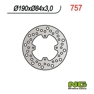 NG brzdový kotouč zadní YAMAHA YZ 80/85 93-22 (190X84X3),X-MAX 125 14-20