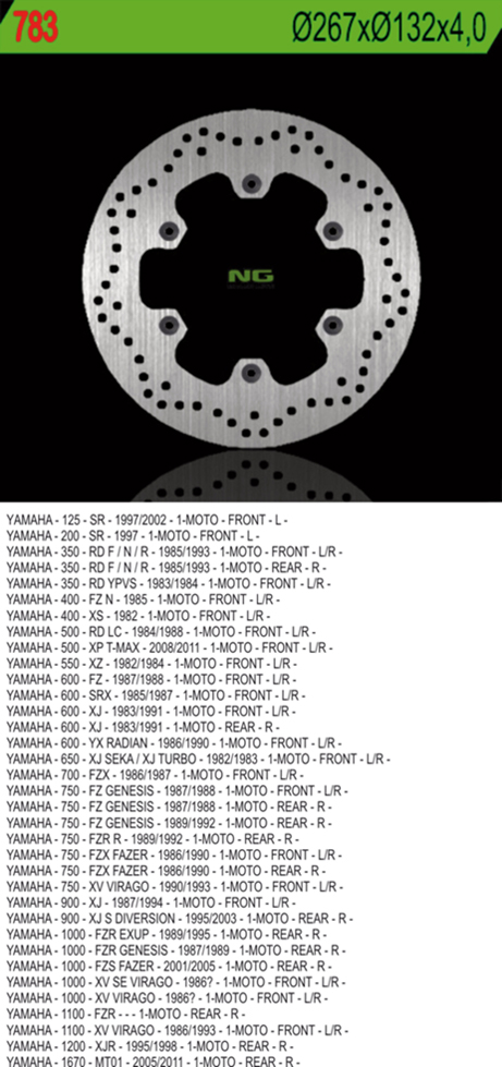 Brzdový kotouč NG Brakes NG783