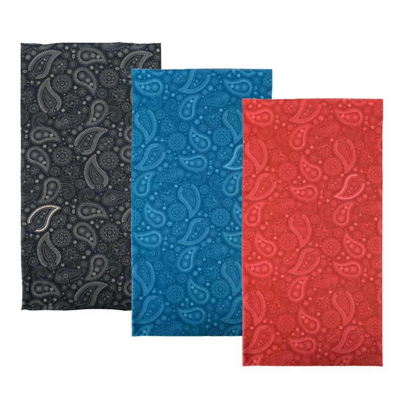 OXFORD multifunkční větruodolný límec COMFY OXFORD PAISLEY 3 kusy v balení barva černá/modrá/červená