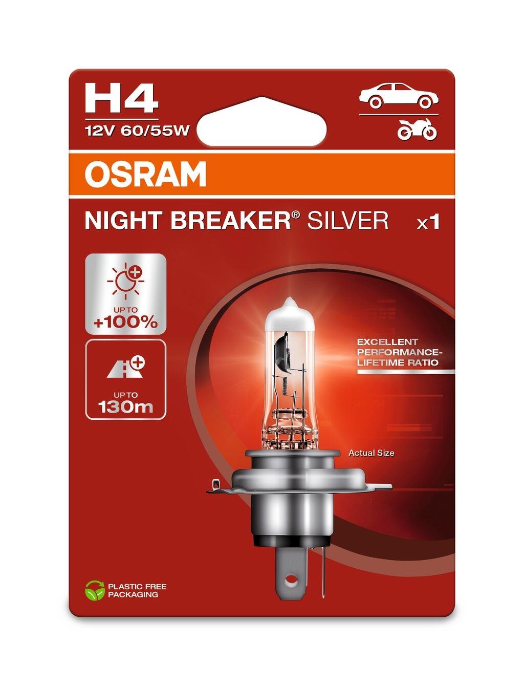 Levně OSRAM žárovka H4 12V 60/55W P43T NIGHT BREAKER® SILVER (+100%) BseznamER (OSRAM žárovka H4 12V 60/55W P43T NIGHT BREAKER® SILVER (+100%) BseznamER)